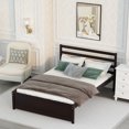 thumbnail image 5 of PAPROOS Full Bed Frame with Heaboard, New Upgarded Wood Platform Bed with Strong Slat Support, Modern Full Size Bed Frame for Teens Adults, No Box Spring Needed, Espresso, 5 of 10