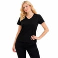 thumbnail image 2 of 3-Pack Women's V-Neck Short Sleeve 100% Cotton Summer Tee Tops S-XXL, 2 of 6
