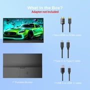 UPERFECT 15.6 1080p 60Hz IPS HDR Lightweight Monitor with Mini HDMI USB-C & Kickstand, Black
