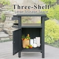 thumbnail image 2 of CoSoTower Grill Carts Outdoor with Storage and Wheels, Whole Metal Portable Table and Storage Cabinet for Bbq,Deck,Patio,Backyard(Dark Grey), 2 of 6