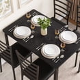 thumbnail image 7 of Dining Table Set for 4, Rectangle Kitchen Dining Table with 4 Upholstered Chairs for Small Space, Apartment, Home Office, Black, 7 of 7
