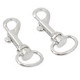 thumbnail image 3 of 2 Pcs Silver Tone Metal Lobster Shape Clasp Keyrings Trigger Hook, 3 of 5