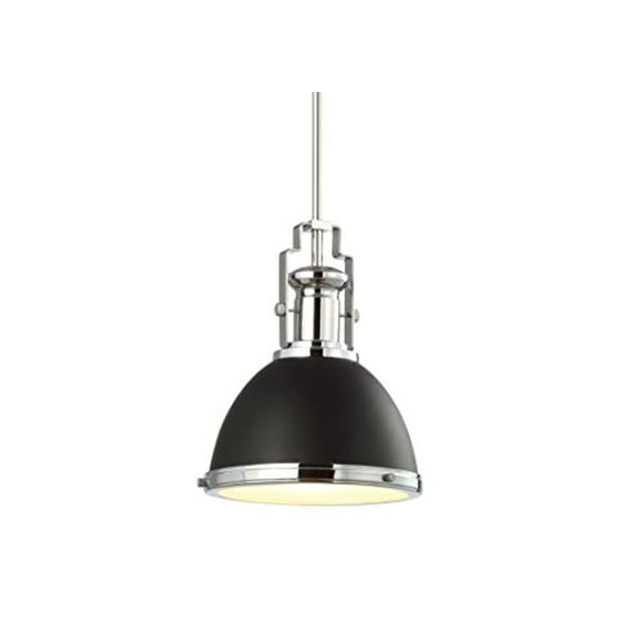 JONATHAN Y JYL9535B Homer 10 Pouces Fer/verre Réglable Vintage LED Pendentif de Cuisine pour Salon Chambre, Classique Bohème, Noir/chrome