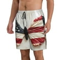 thumbnail image 2 of Vsdgher American Flag Butterfly Wall Men's Beach Shorts, Surfing shorts, Swim trunks, Quick Dry Swim Trunks for Surfing Beach Fun -XX-Large, 2 of 6