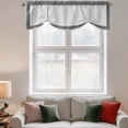 thumbnail image 2 of Black Gray Retro Greek Key Tie Up Valance Curtains for Windows, Kitchen Curtains Window Treatments, Greece Ancient Rustic Geometric Short Window Shades Valances for Bedroom Bathroom Cafe 42"x18", 2 of 8