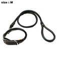 thumbnail image 2 of - Oak Tanned Leather Round Dog Collar, Black,, 2 of 5