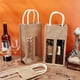 thumbnail image 5 of Paquete de 3 bolsas de yute para botellas de vino, tipo bolsa de regalo, con 2 ventanas transparentes y asa., 5 of 9