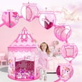 thumbnail image 6 of PigPigPen 3pc Polyester Princess Castle Ball Pit Tent for Toddlers with Pop-up Tunnel Indoor Outdoor, 6 of 7