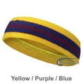 thumbnail image 4 of Couver Unisex Terry Striped Basketball Headband Sweatband, Yellow/Purple/Blue, 3 Pieces, 4 of 7