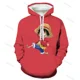 thumbnail image 3 of Sudadera con capucha de anime con estampado 3D, sudadera tipo pulóver, mono D Luffy, Ace, Sabo, Shanks, Law, traje de chándal de batalla, ropa de abrigo informal, 3 of 5