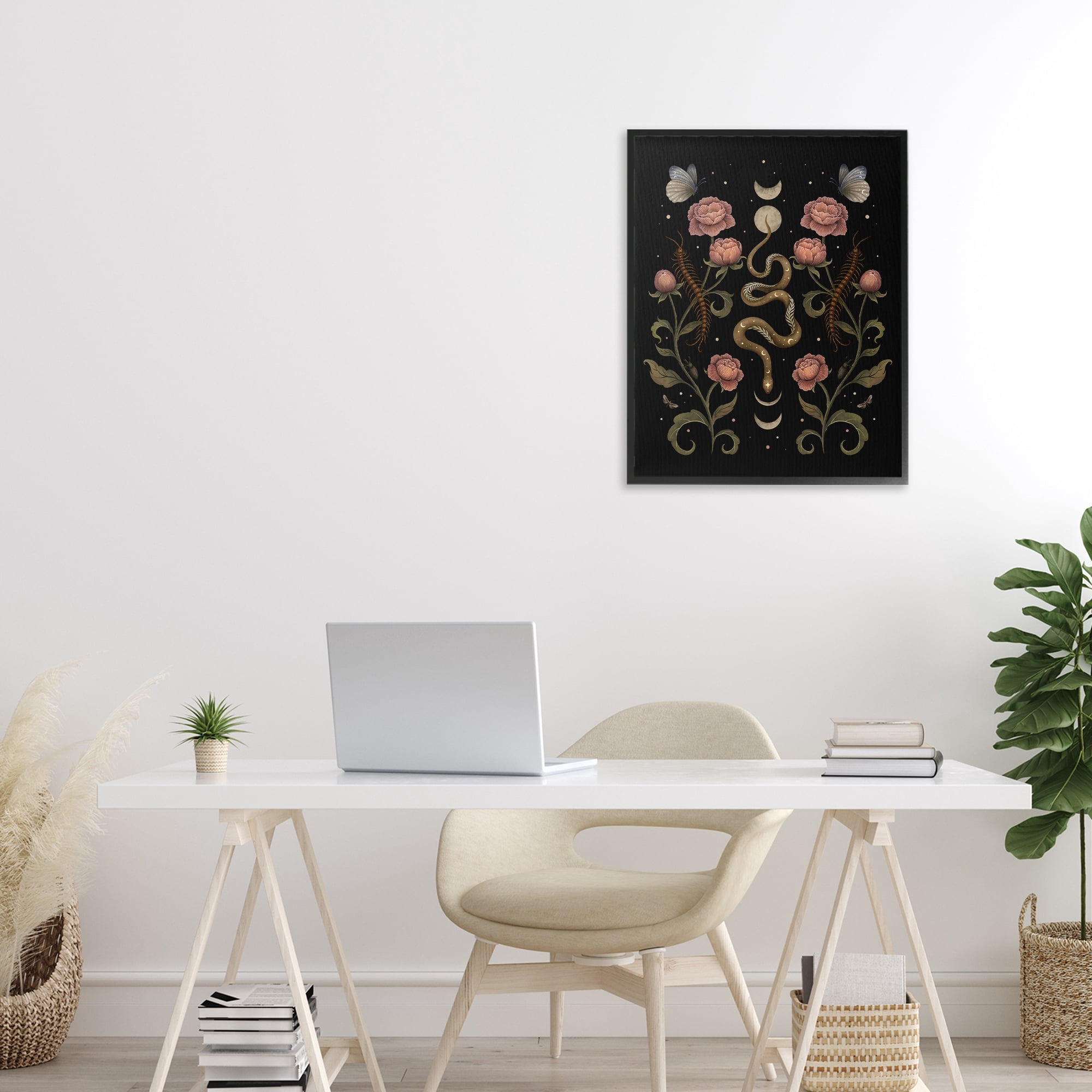 Stupell Industries Serpentine Garden Symmetry Black Framed Giclee Art, design by Episodic Drawings