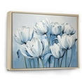 thumbnail image 2 of Designart "Blue-White Tulip Artistry I" Tulips Floater Framed Wall Art Living Room, 2 of 5