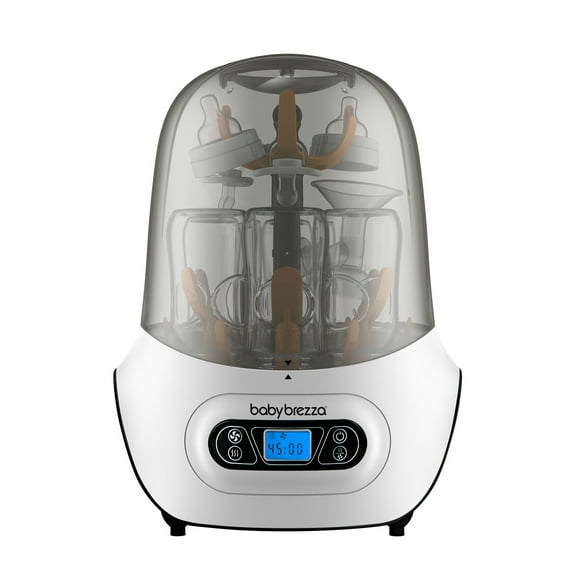 Baby Brezza Baby Bottle Sterilizer and Dryer Machine Electric Steam Sterilization - Pacifiers, Glass, Plastic, and Newborn Feeding Bottles