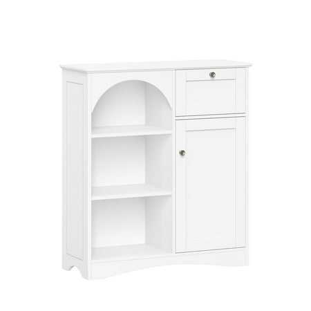 RiverRidge Kitchen Buffet Sideboard Storage Cabinet with Drawer and Shelves - White