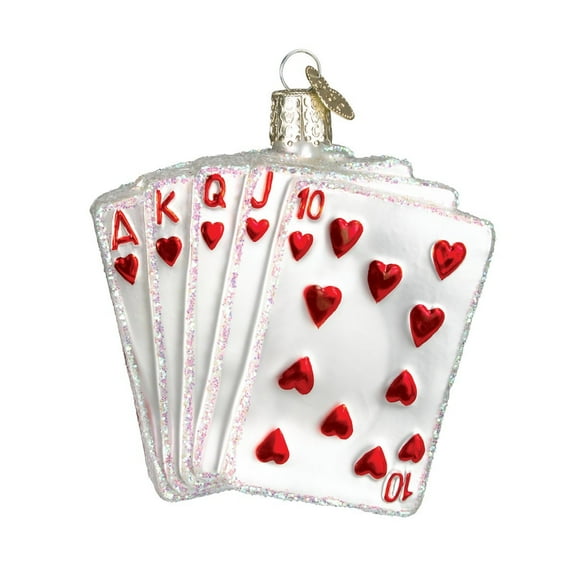 Old World Christmas Ornaments: Vegas Baby Glass Blown Ornaments for Christmas Tree, Royal Flush (44035)