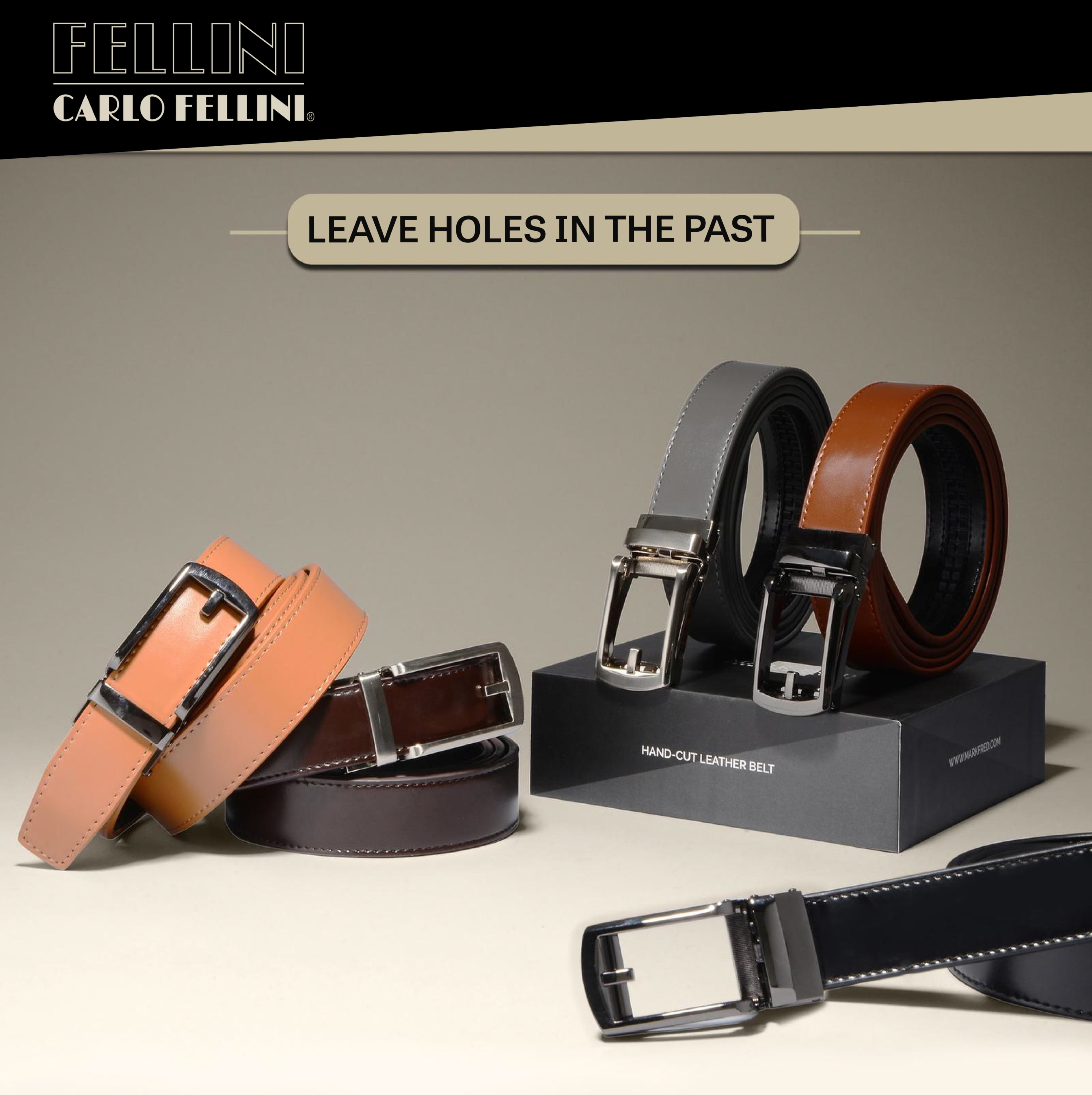 Mens Designer Belts Leather Fashion Ratchet Belt with Automatic Slide  Buckle at  Men's Clothing store