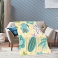 thumbnail image 4 of XMXT Flannel Throw Blanket, Cute Succulents Watercolor Throw Blankets for Bed Couch Living Room, 50 x 70 inches, 4 of 9