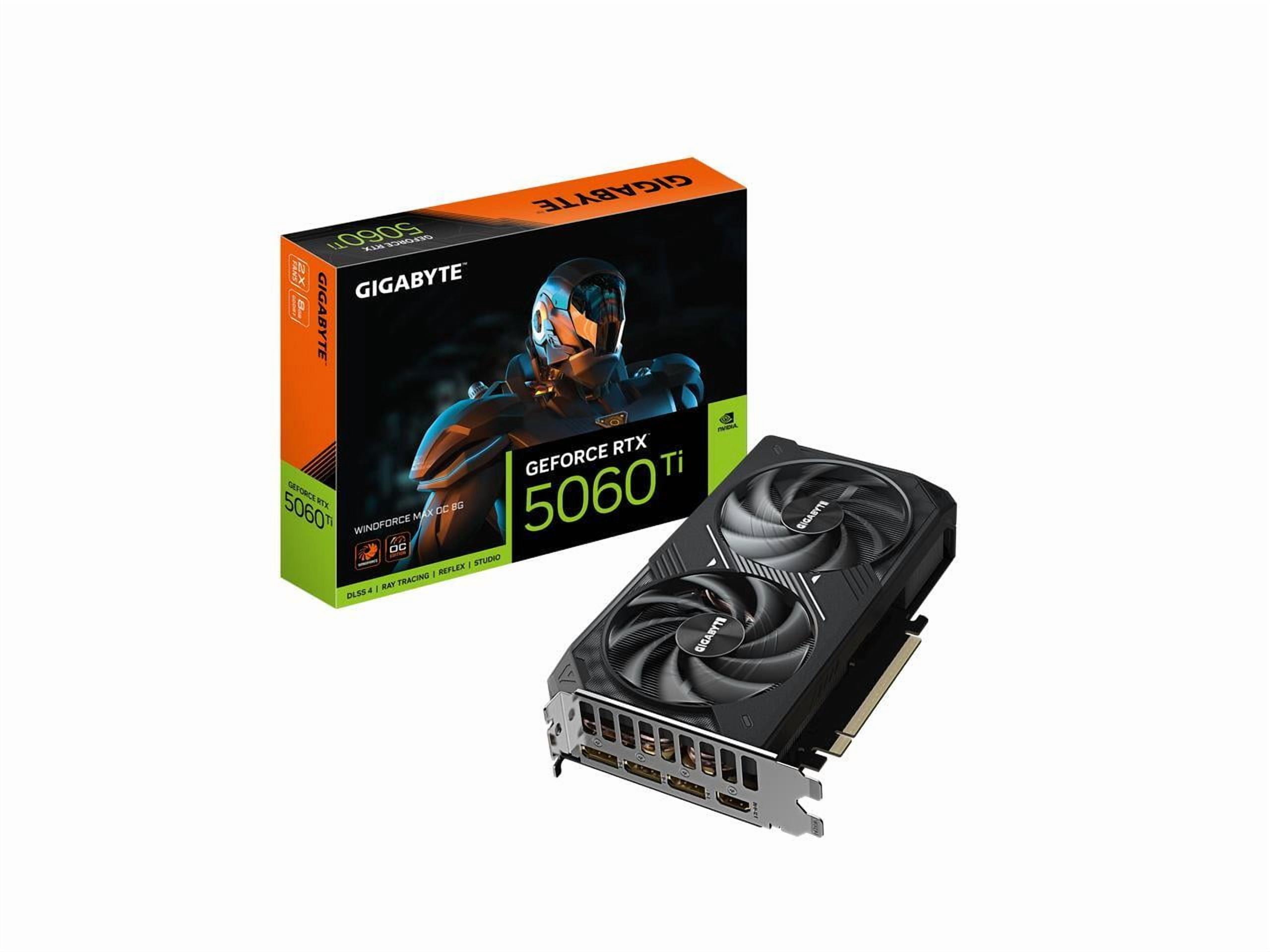 GIGABYTE WindForce GeForce RTX 5060 Ti 16GB GDDR7 PCI Express 5.0 x8 ATX Graphics Card GV-N506TWF2MAX OC-16GD