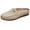 Khaki, variant on Mules for Women Exquisite Rhinestone Bow Comfortable Leather Round Toe Convenient Backless Easy Slip-On Perfect for Casual Office Walking