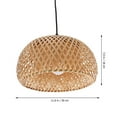 thumbnail image 3 of Plug in Cord Pendant Lamp Wicker Rattan Hanging Light with Bamboo Lampshade, 3 of 6
