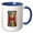 Blue/White, variant on 3drose, Handsome Letter H. Grunge Metal Monogram, Industrial Style Art Gift, 11oz Magic Transforming Mug