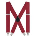 thumbnail image 1 of Bretelles pour Hommes de 2 Pouces de Large, Clips Robustes et Solides, Bretelles Élastiques Réglables, Grandes Tailles, X-Rouge, 1 of 6
