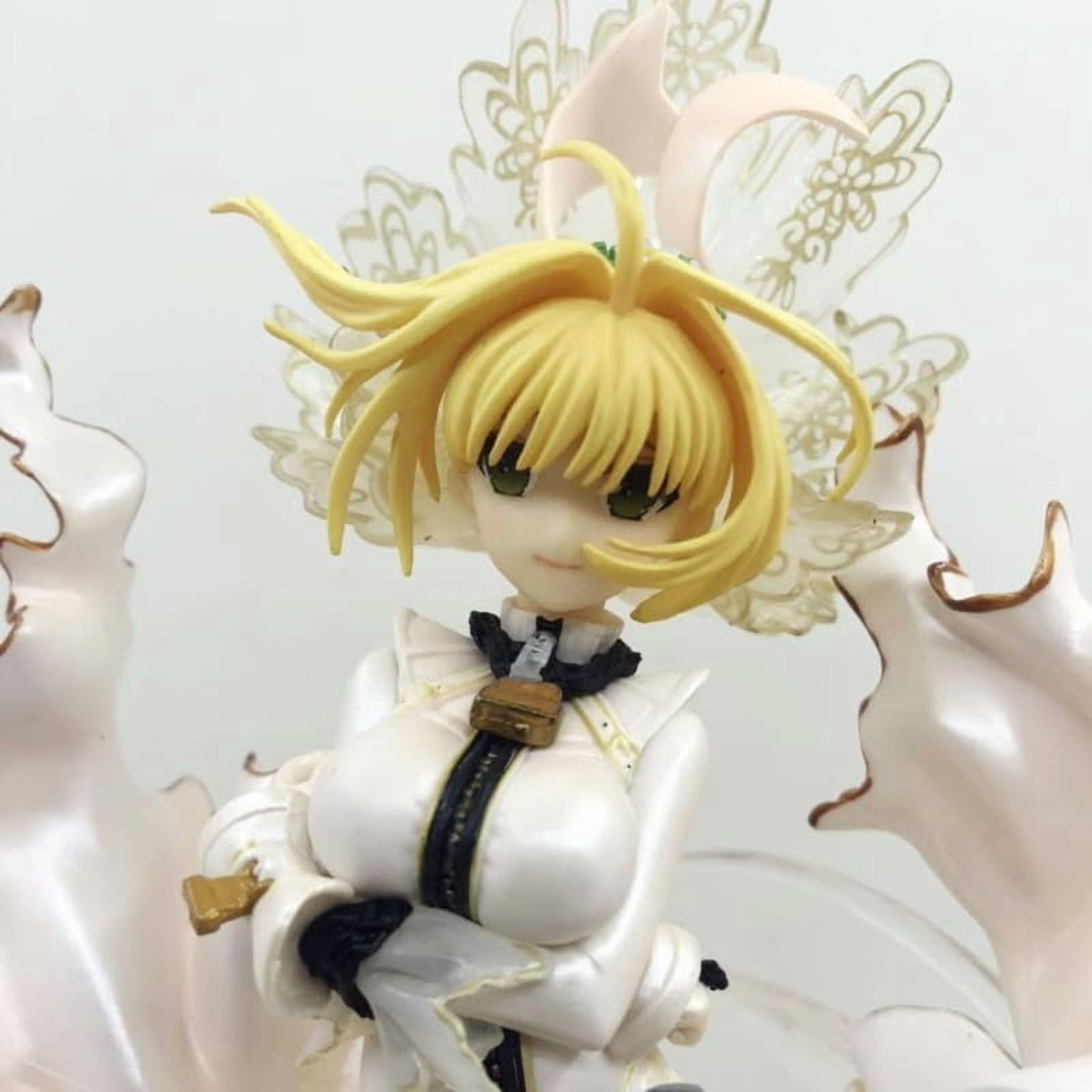 Saber Figure, Pretty Wedding Dress Saber Nero Action Figures 23cm/9.1inch Handmade Anime Model Game Character Statue Collection Gift