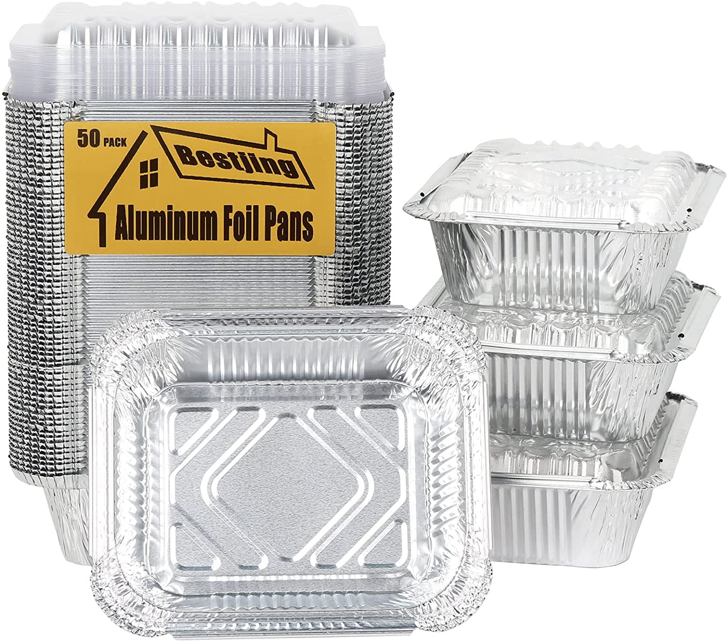 Aluminium Foil Food Containers Round For Home And Takeaway Use Lids Trays Hot 
