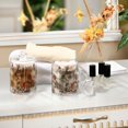 thumbnail image 4 of Yayeee 4 Pack Qtip Holder Bathroom Cotton Swab Canister with Lid Clear Dispenser Set, Red Mountain Pattern, 4 of 6