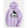 thumbnail image 3 of Sudadera con capucha de forro polar de manga larga con estampado gráfico de calavera creativa de dibujos animados para hombre, 3 of 4
