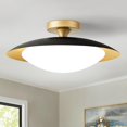thumbnail image 1 of Dimmable Modern Mid-Century Ceiling Light, Black and Gold LED Semi Flush Mount Ceiling Light, 5CCT 2700K-6000K Lighting Fixture Ceiling Lamp with Gla, 1 of 8