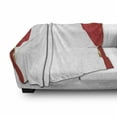thumbnail image 3 of Theatre Soft Flannel Fleece Throw Blanket, Show Stage Curtains Opening Classic Antique Look on Plain Background Graphic, Cozy Plush for Indoor and Outdoor Use, 70" x 90", Red and White, by Ambesonne, 3 of 6