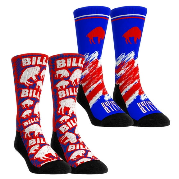 Unisex Rock Em Socks Buffalo Bills Throwback Two-Pack Crew Socks Set