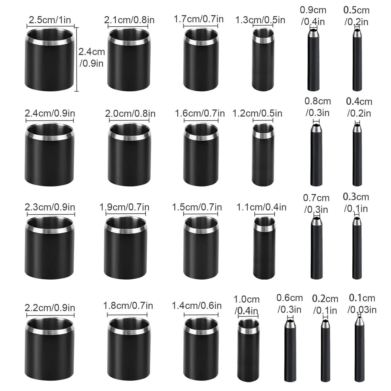 JIAHAOO Portable Leather Hole Punch Set 25Pcs Handheld Manual Tool For DIY Crafting Jewelry Making Leather Work