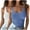 Blue, variant on 2pc Plus Size Tank Tops for Women Slim Fitting Low Neck Sleeveless Ribbed Knit Top Basic Camisole T-Shirts