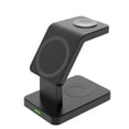 thumbnail image 3 of Brookstone 3-in-1 Magsafe Wireless Charging Station - Qi-Certified Charging Stand for iPhone, Apple Watch, AirPods - Magnetic Wireless Charging Dock For Simplified, Organized Charging (Black), 3 of 4