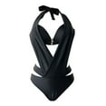 thumbnail image 2 of Gubotare Womens Swimsuits Women's One Piece Swimsuit Plunge Neckline Cutout Criss Cross Bathing Suit,D S, 2 of 5