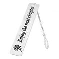 thumbnail image 1 of Stainless Steel Bookmark Inscribed Smooth Polished Feather Shape Chain Tassel Pendant Exquisite Graduation Teachers Day Gift, 1 of 8