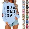 thumbnail image 6 of TrendOFT Game Day Sweatshirts for Women Cute Football Graphic Pullover Shirt Football Season Long Sleeve Tops Green S, 6 of 6