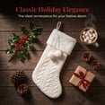 thumbnail image 3 of Unique Bargains Pom-Poms Stocking Luxury Knitted Sock White 16", 3 of 5