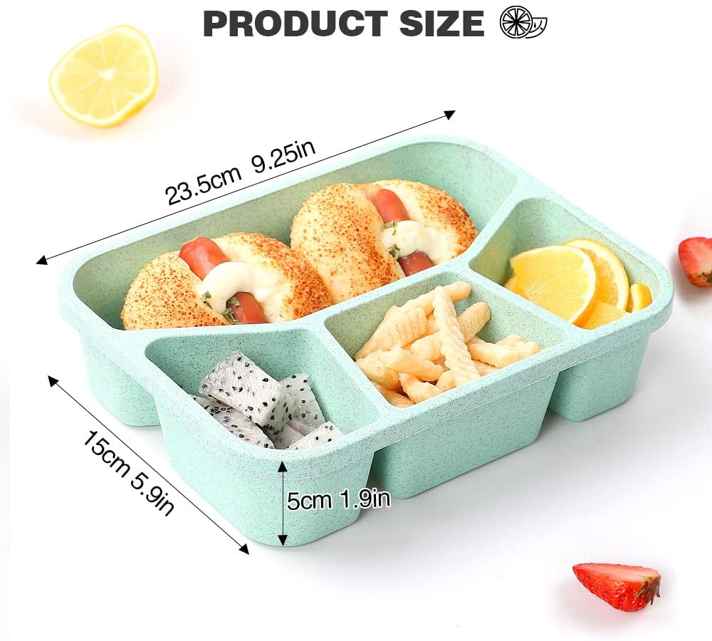 Bento Box Adult Lunch Box - 4 Pack, 5 - Compartment Meal Prep Container for  Kids, Reusable Food Stor…See more Bento Box Adult Lunch Box - 4 Pack, 5 