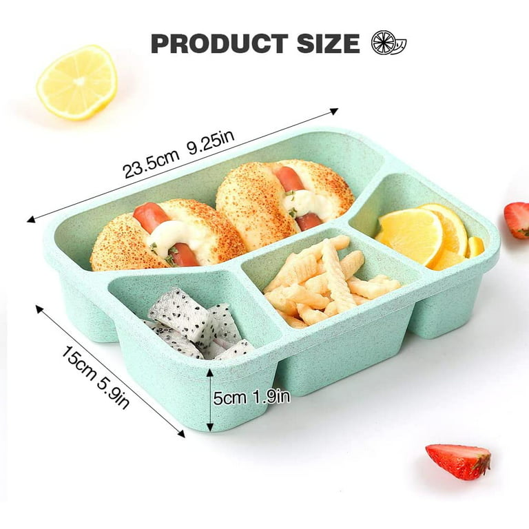 Bento Lunch Box For Kids 4-compartment Meal Prep Container 4 Pack