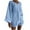 Sky Blue, variant on LYXSSBYX Two Piece Sets for Women Summer Women's Solid Color FashionableCotton Linen Shirt Shorts Casual Set Casual Set Short Sleeved V-neck Top/shirt Set