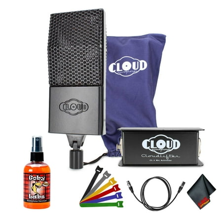 Cloud Microphones 44 Midnight Passive Ribbon Microphone with Cloudlifter CL-1 Activator for Professional Voice/Music Recording Bundle With XLR Cable + More