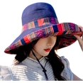 thumbnail image 1 of Women's Sun Hats Summer Beach UV Protection UPF Packable Wide Brim Chin Strap,Can be Worn on Both Sides Oversized Bucket Hat, 1 of 4