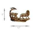 thumbnail image 4 of Zeckos African Lion Family Carved Wood Look Resin Statue, 4 of 4