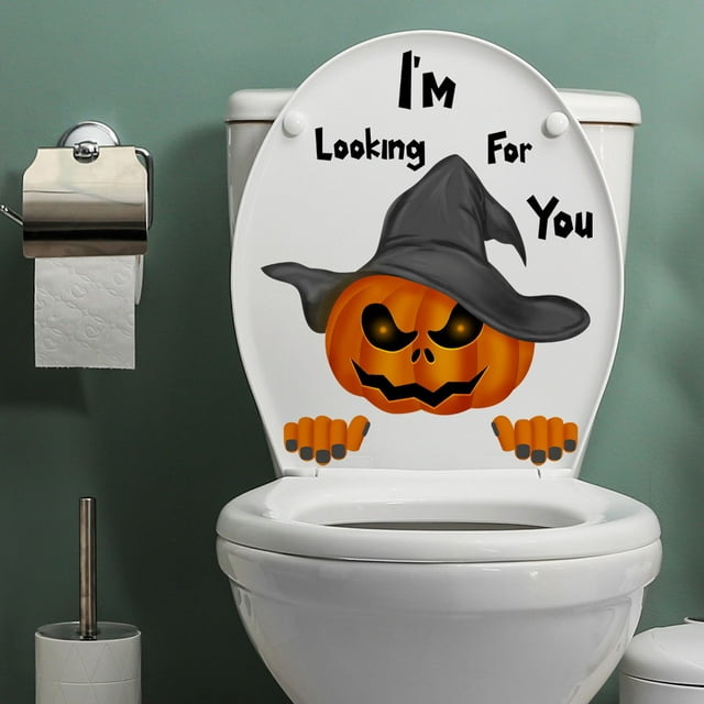 TIMIFIS Pumpkin Decor Halloween Decoration Waterproof PVC Wall Stickers Halloween Cushaw Toilet Sticker Bat DecorFall