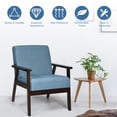 thumbnail image 5 of Costway Set of 2 Fabric Accent Armchair Solid Wood Upholstered Lounge Chair Blue, 5 of 10