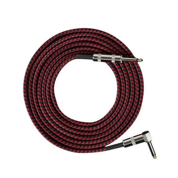 LABRIMP 1Pcs Red Audio Cable for Electric Guitar With Tinned Copper Core and Woven Mesh Design for Bass Guitar Cable