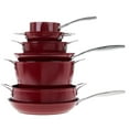 thumbnail image 4 of Curtis Stone 14-piece Dura-Pan Nonstick Stacking Cookware Set (Red) MSRP 285, 4 of 11